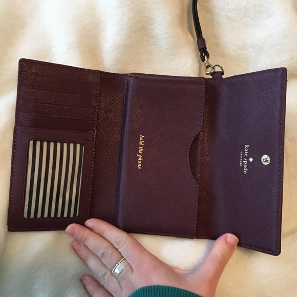 Kate Spade Hold The Phone Wristlet Wallet clutch plum purple *please read* - Picture 8 of 16